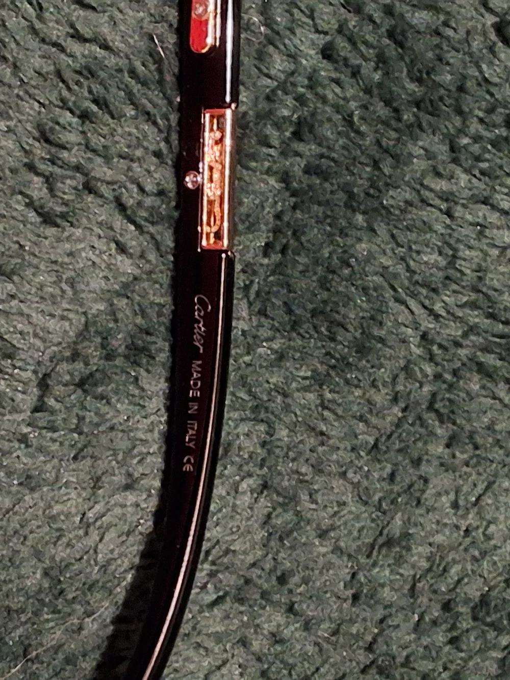 Rimless Gold and Black Eyeglasses